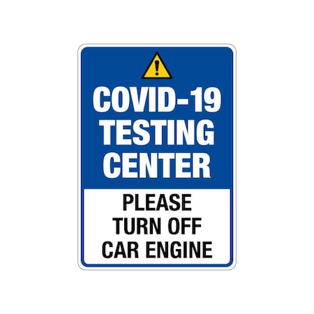 Lyle COVID-19 Testing Center Sign, 10" W x 14" H, English, Blue, White LCUV-0003-RD_10x14